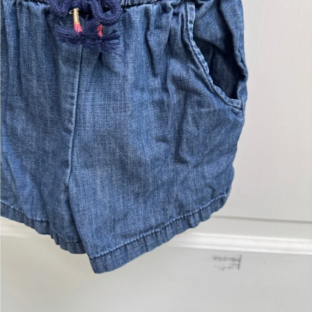 Cat & Jack XS (4/5) Blue Multicolor Design Denim Romper